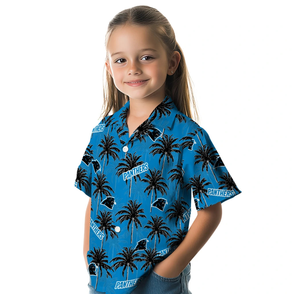 Carolina Panthers Hawaiian Shirt - Palm Tree Motif | Moonbestprint