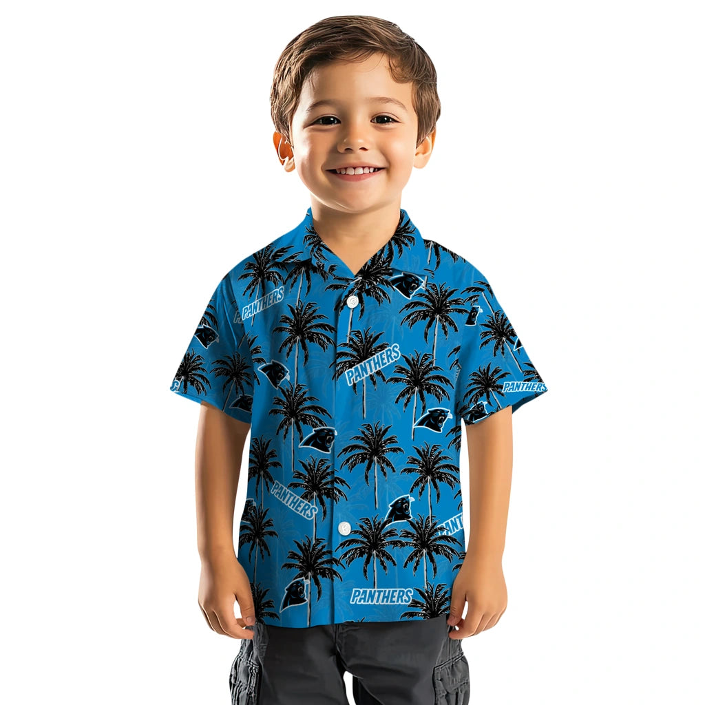 Carolina Panthers Hawaiian Shirt - Palm Tree Motif | Moonbestprint