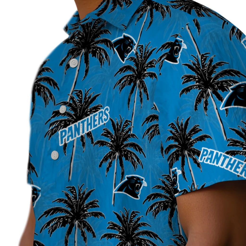 Carolina Panthers Hawaiian Shirt - Palm Tree Motif | Moonbestprint