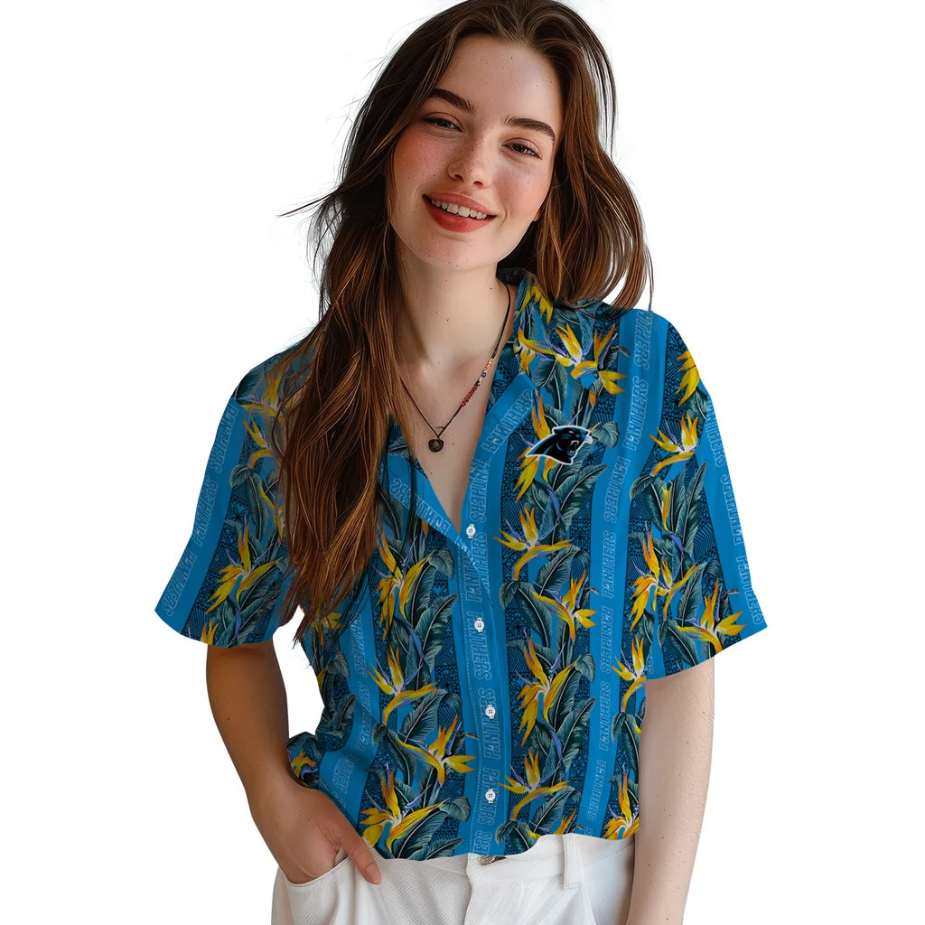 Carolina Panthers Hawaiian Shirt - Paradise Vines | Moonbestprint