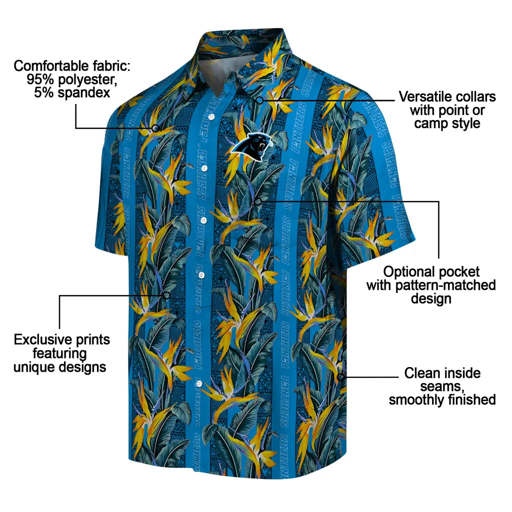 Carolina Panthers Hawaiian Shirt - Paradise Vines | Moonbestprint