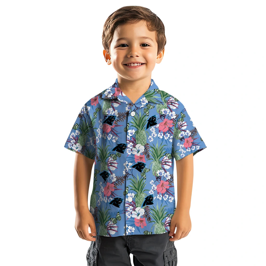 Carolina Panthers Hawaiian Shirt - Pineapple Bouquet | Moonbestprint
