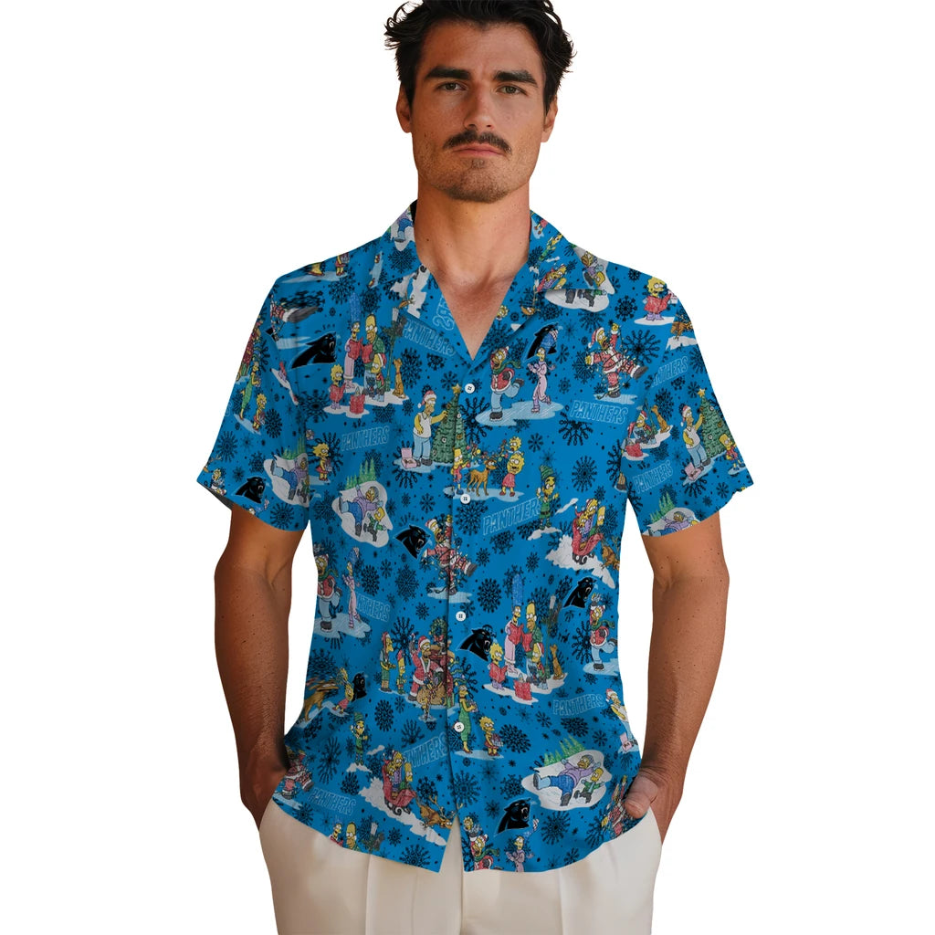 Carolina Panthers Hawaiian Shirt - Simpsons Christmas | Moonbestprint