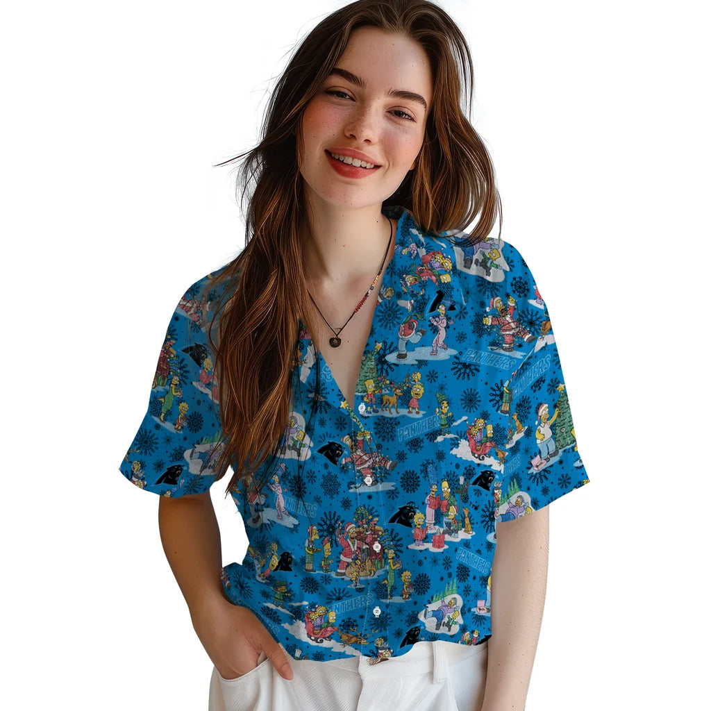 Carolina Panthers Hawaiian Shirt - Simpsons Christmas | Moonbestprint