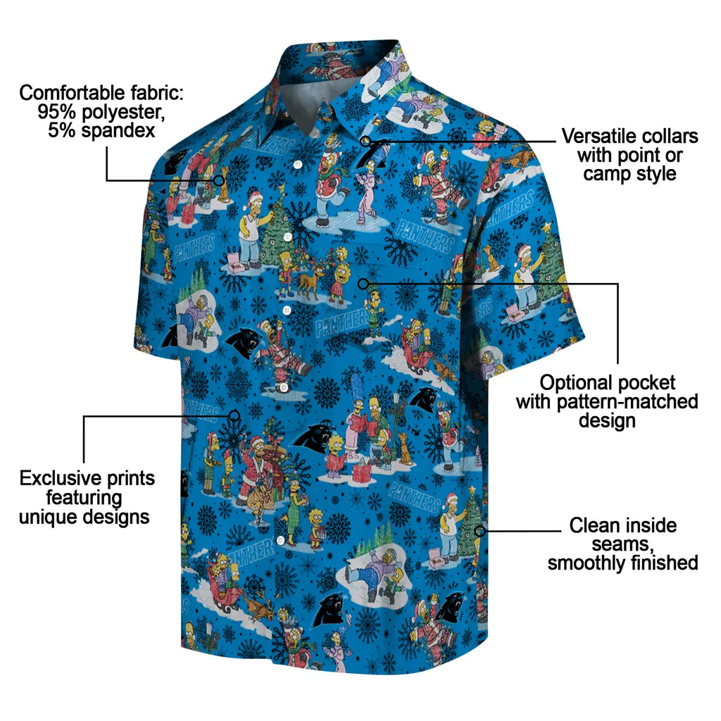 Carolina Panthers Hawaiian Shirt - Simpsons Christmas | Moonbestprint