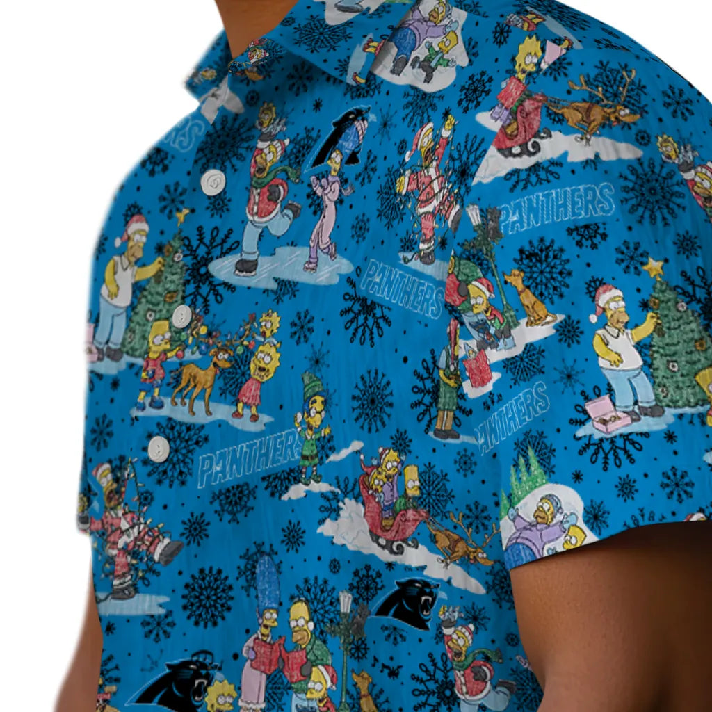 Carolina Panthers Hawaiian Shirt - Simpsons Christmas | Moonbestprint