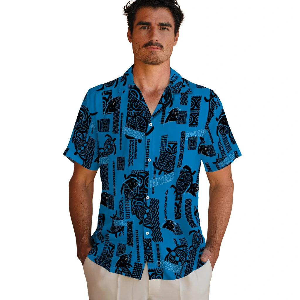 Carolina Panthers Hawaiian Shirt - Turtle Lines | Moonbestprint