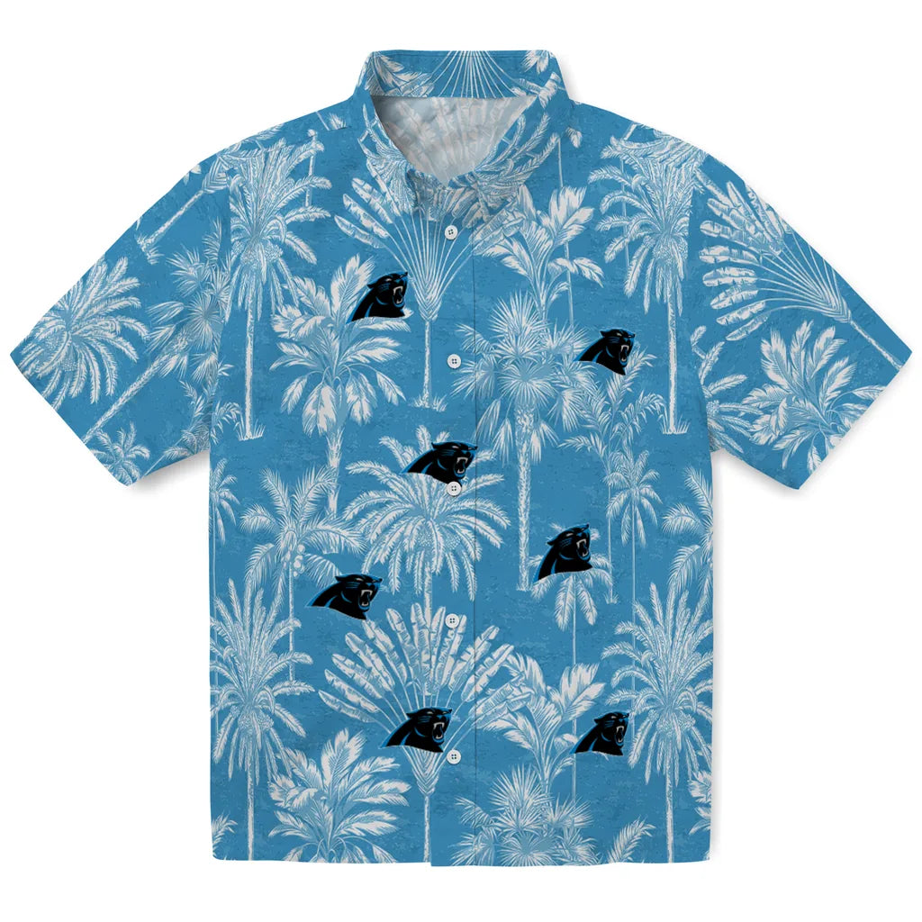 Carolina Panthers Hawaiian Shirt - Vintage Palm Tree | Moonbestprint