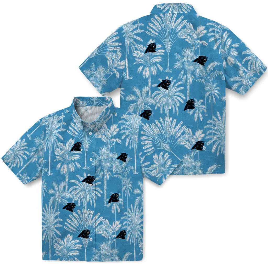Carolina Panthers Hawaiian Shirt - Vintage Palm Tree | Moonbestprint