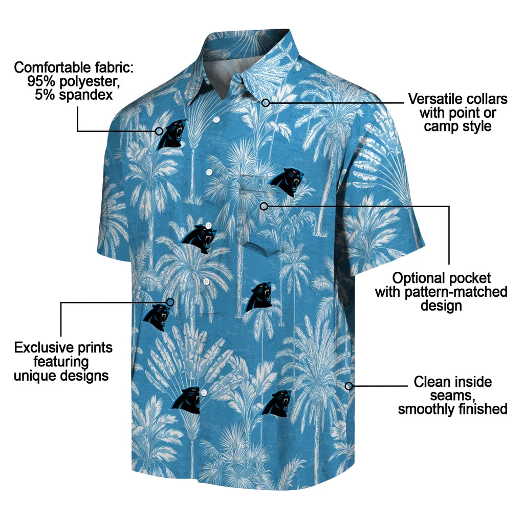 Carolina Panthers Hawaiian Shirt - Vintage Palm Tree | Moonbestprint