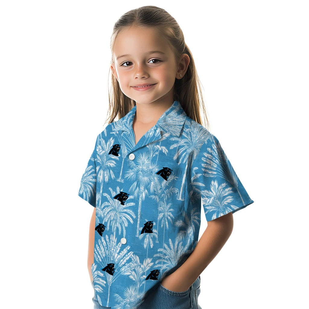 Carolina Panthers Hawaiian Shirt - Vintage Palm Tree | Moonbestprint