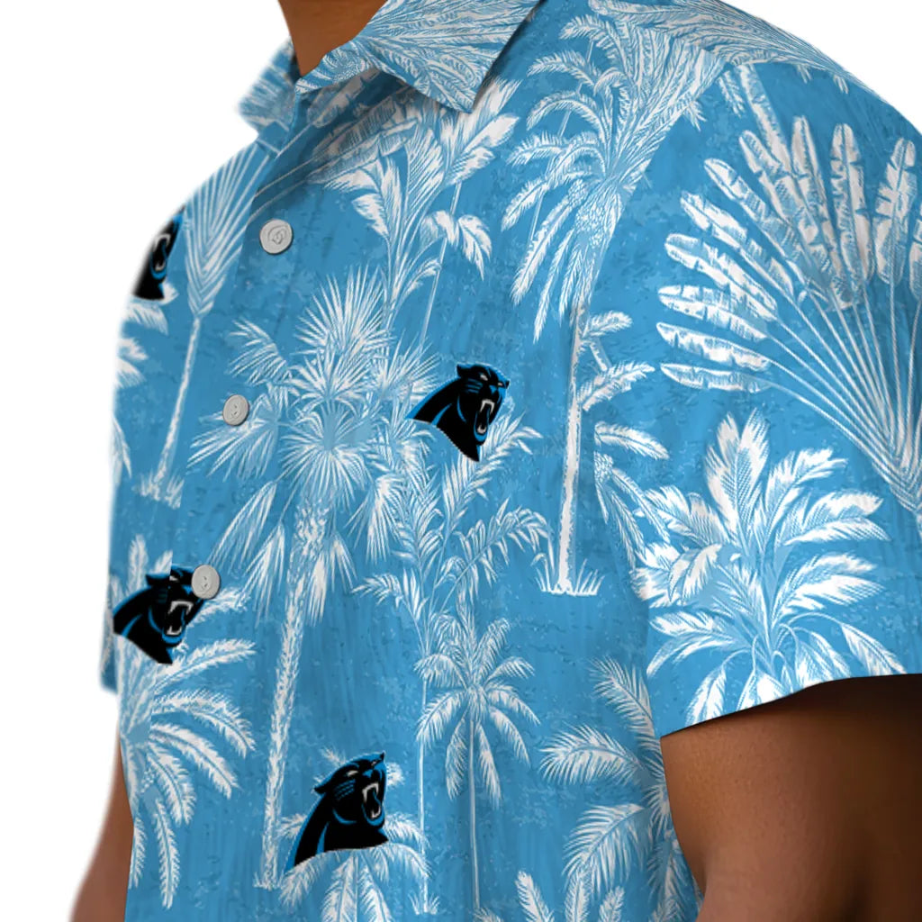 Carolina Panthers Hawaiian Shirt - Vintage Palm Tree | Moonbestprint