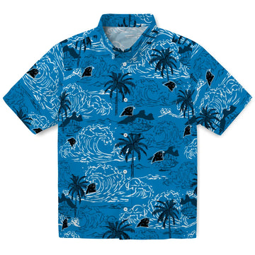 Carolina Panthers Hawaiian Shirt - Wave Palm | Moonbestprint