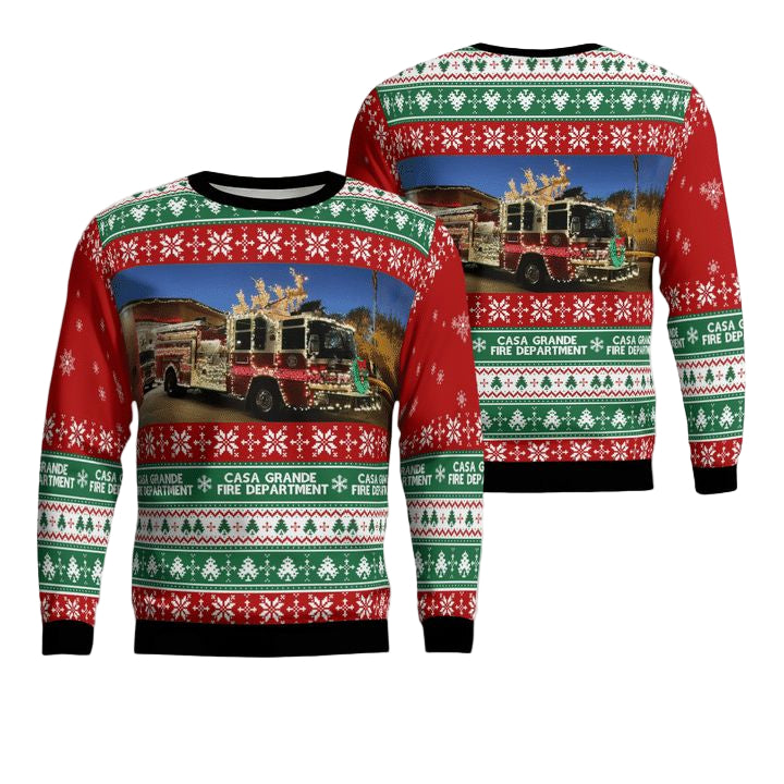 Casa Grande Arizona Casa Grande Fire Department Christmas Sweater 3D ? Usalast