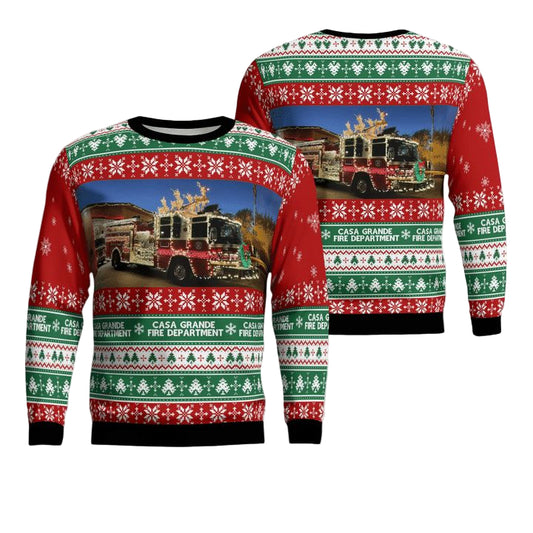 Casa Grande Arizona Casa Grande Fire Department Christmas Sweater 3D ? Usalast