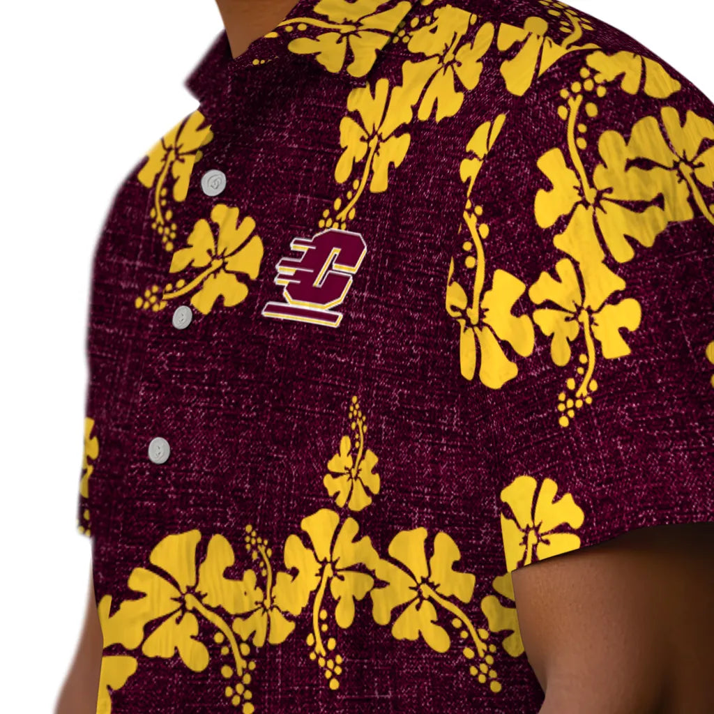 Central Michigan Chippewas Hawaiian Shirt - 50th State Flower | Moonbestprint