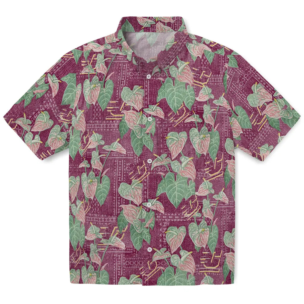 Central Michigan Chippewas Hawaiian Shirt - Anthurium Overlay | Moonbestprint