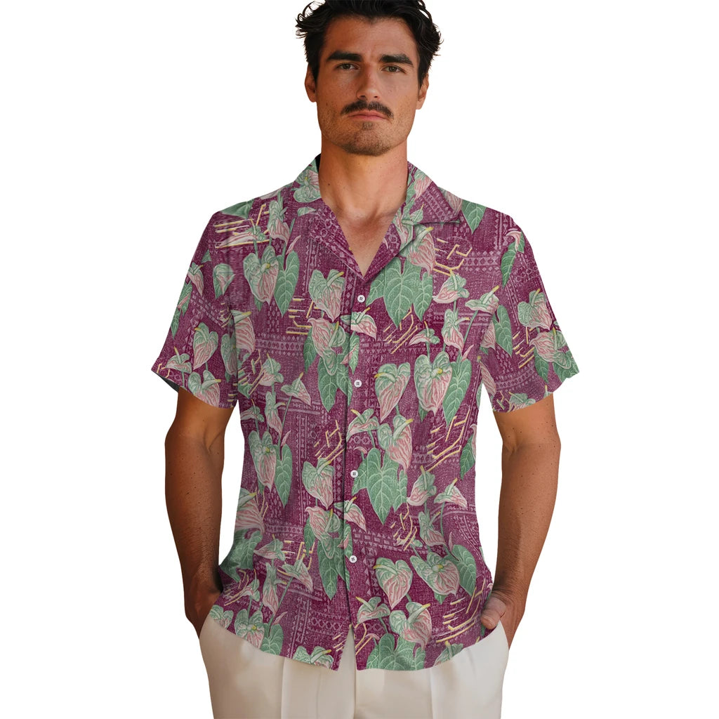 Central Michigan Chippewas Hawaiian Shirt - Anthurium Overlay | Moonbestprint