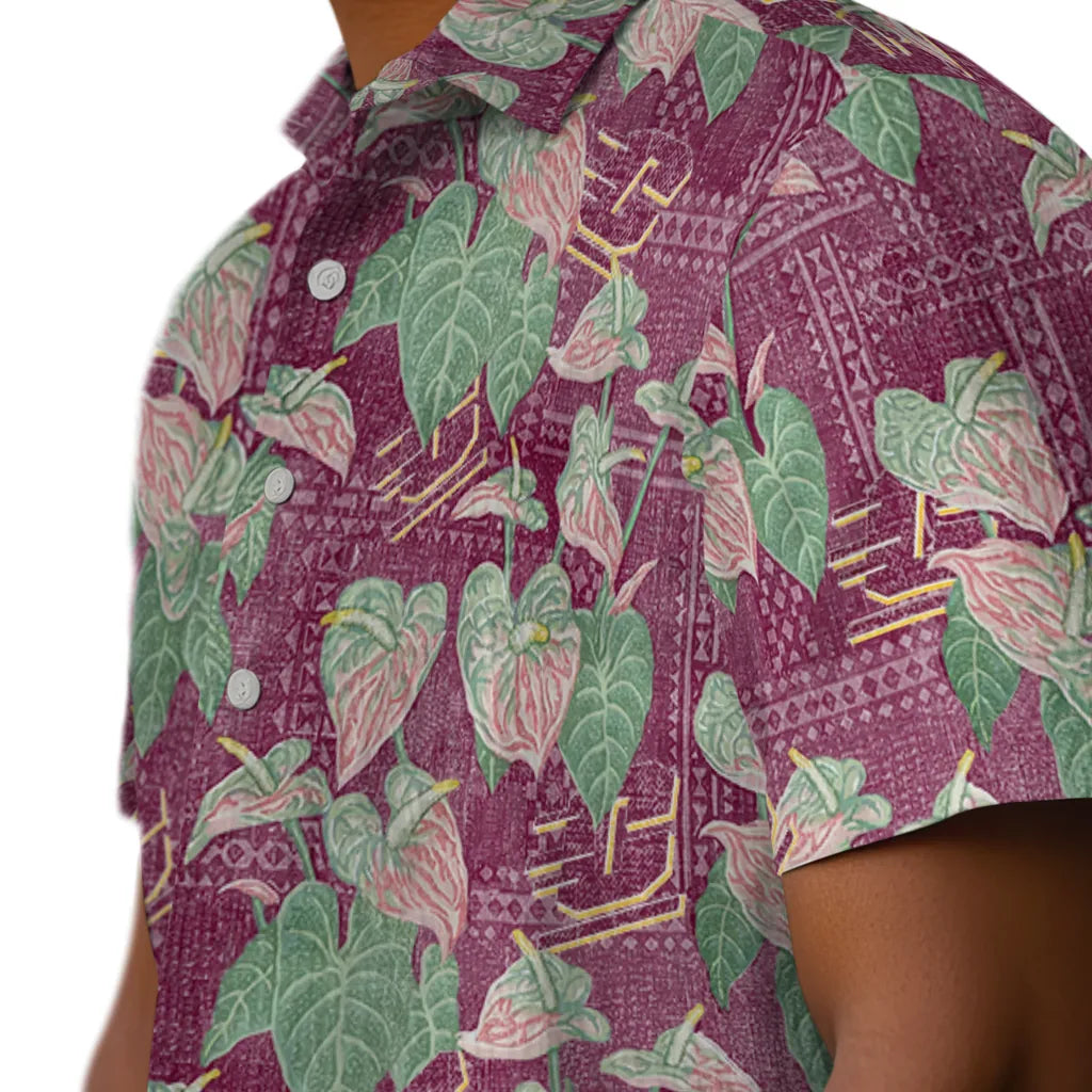 Central Michigan Chippewas Hawaiian Shirt - Anthurium Overlay | Moonbestprint