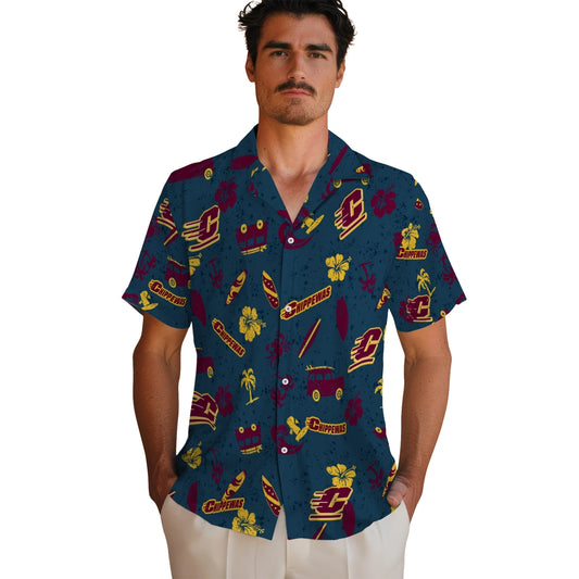 Central Michigan Chippewas Hawaiian Shirt - Beach Vibe | Moonbestprint