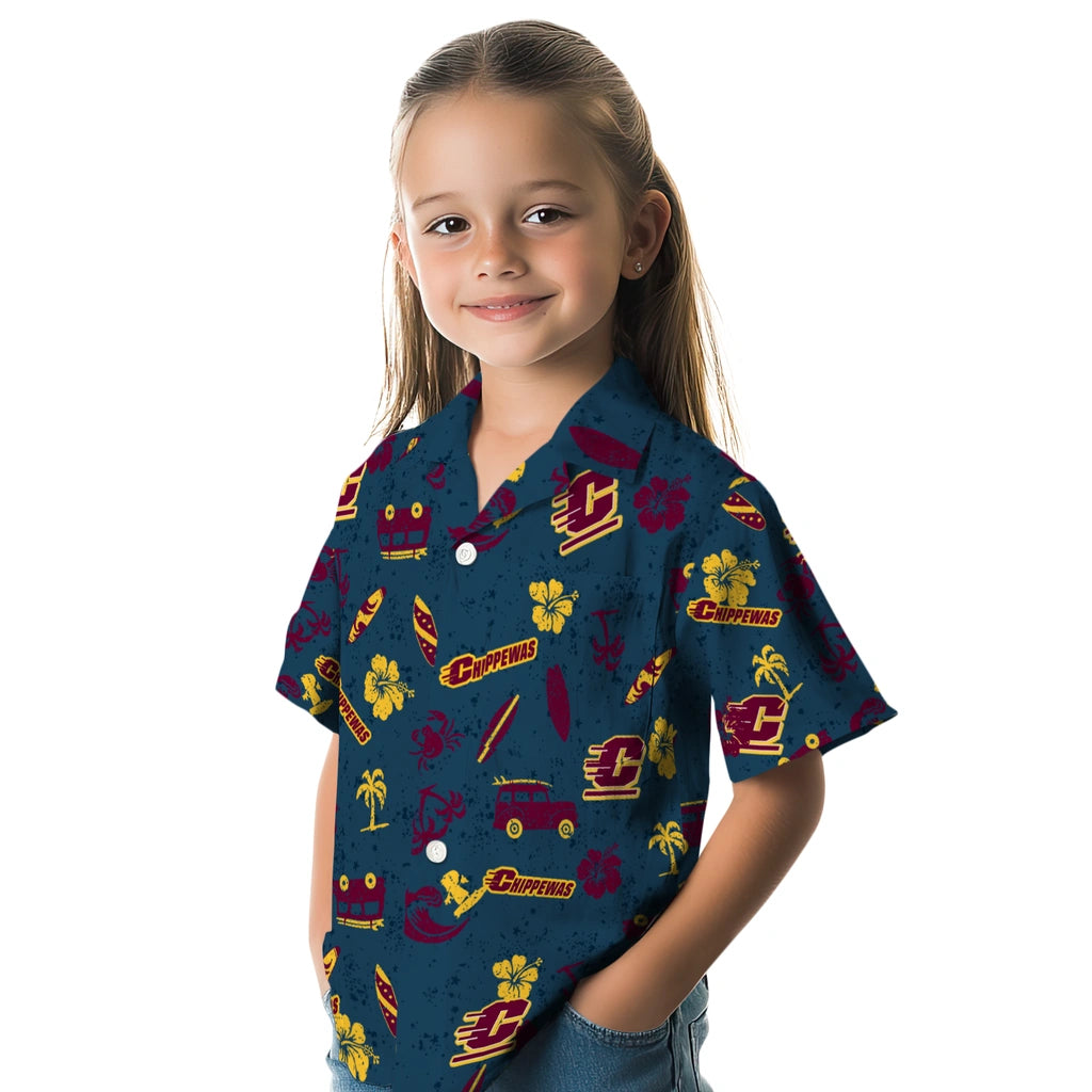 Central Michigan Chippewas Hawaiian Shirt - Beach Vibe | Moonbestprint