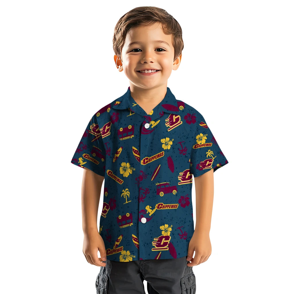 Central Michigan Chippewas Hawaiian Shirt - Beach Vibe | Moonbestprint