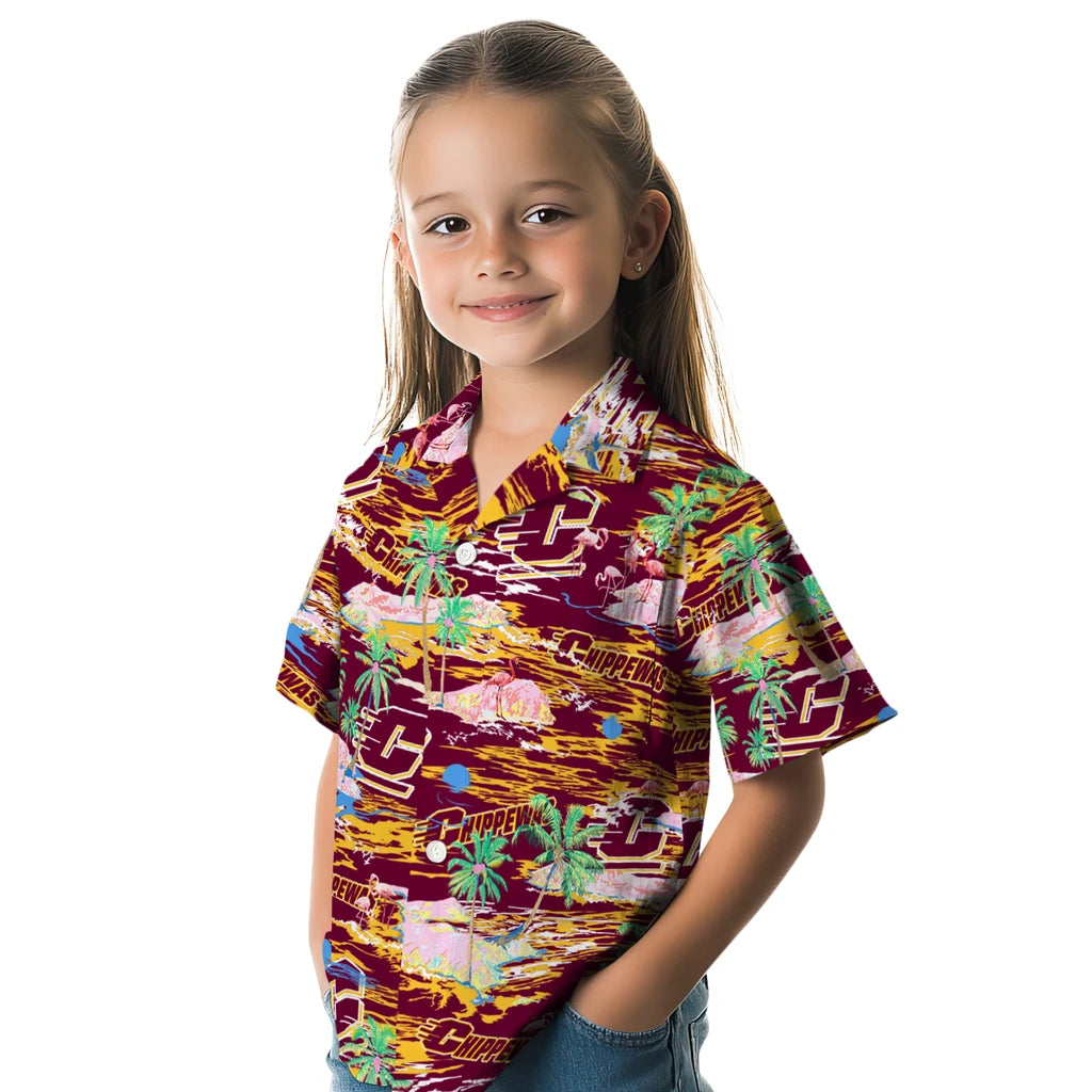 Central Michigan Chippewas Flamingo Retreat 2026 Hawaiian Shirt – Moonbestprint