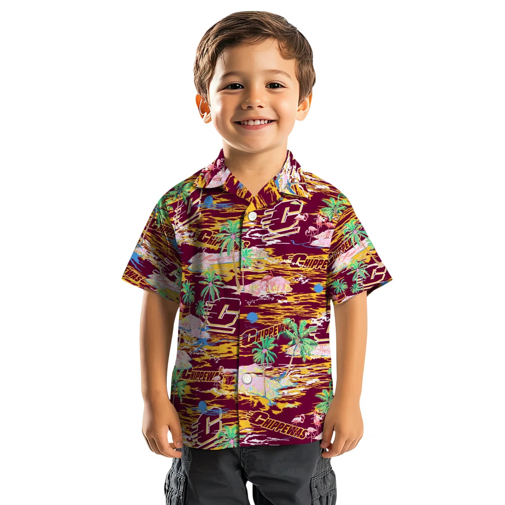 Central Michigan Chippewas Flamingo Retreat 2026 Hawaiian Shirt – Moonbestprint