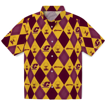 Central Michigan Chippewas Hawaiian Shirt - Golfing Plaid | Moonbestprint