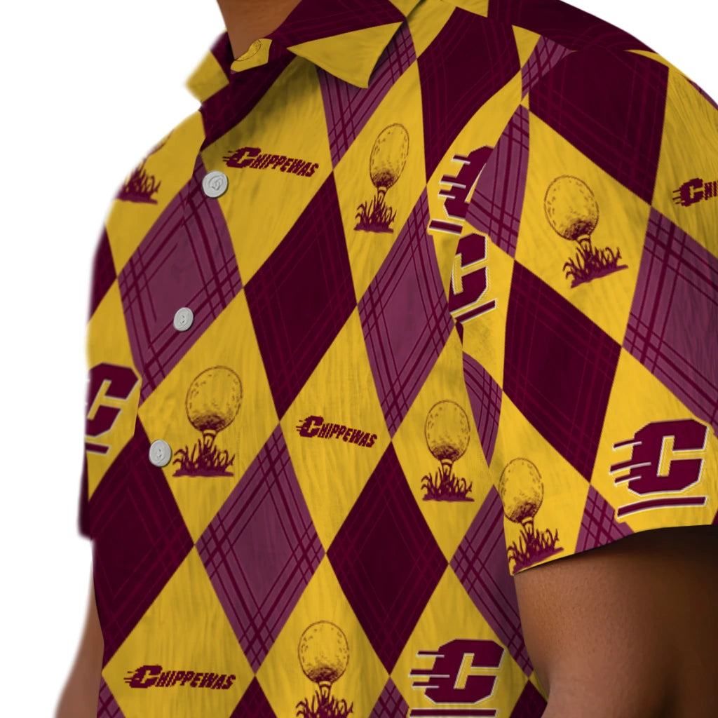 Central Michigan Chippewas Hawaiian Shirt - Golfing Plaid | Moonbestprint