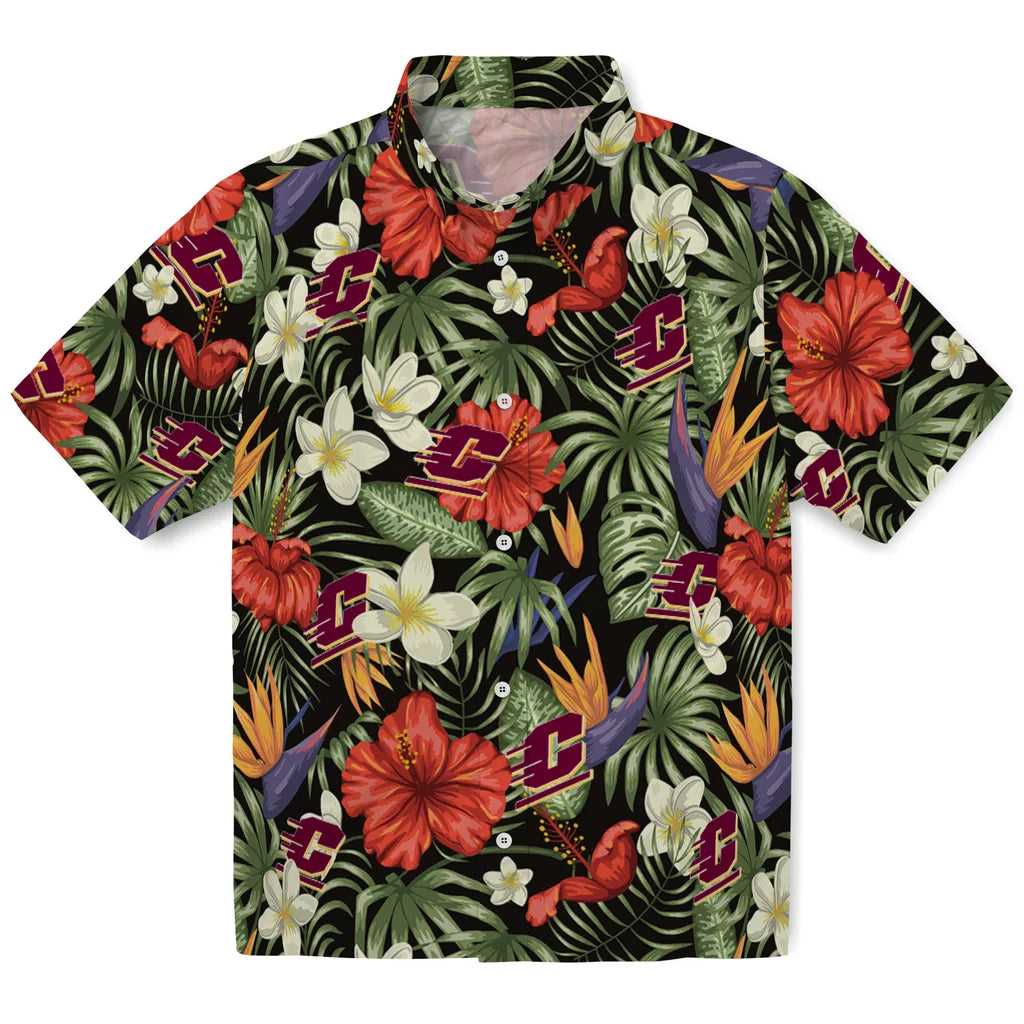Central Michigan Chippewas Hawaiian Shirt - Hawaii Floral Hibiscus | Moonbestprint