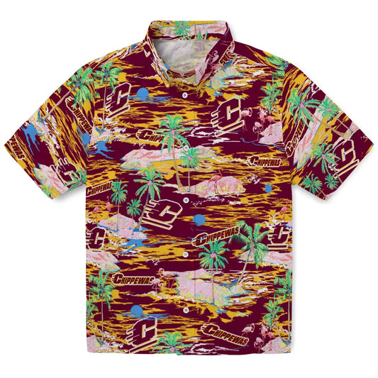 Central Michigan Chippewas Hawaiian Shirt - Hawaii Island | Moonbestprint