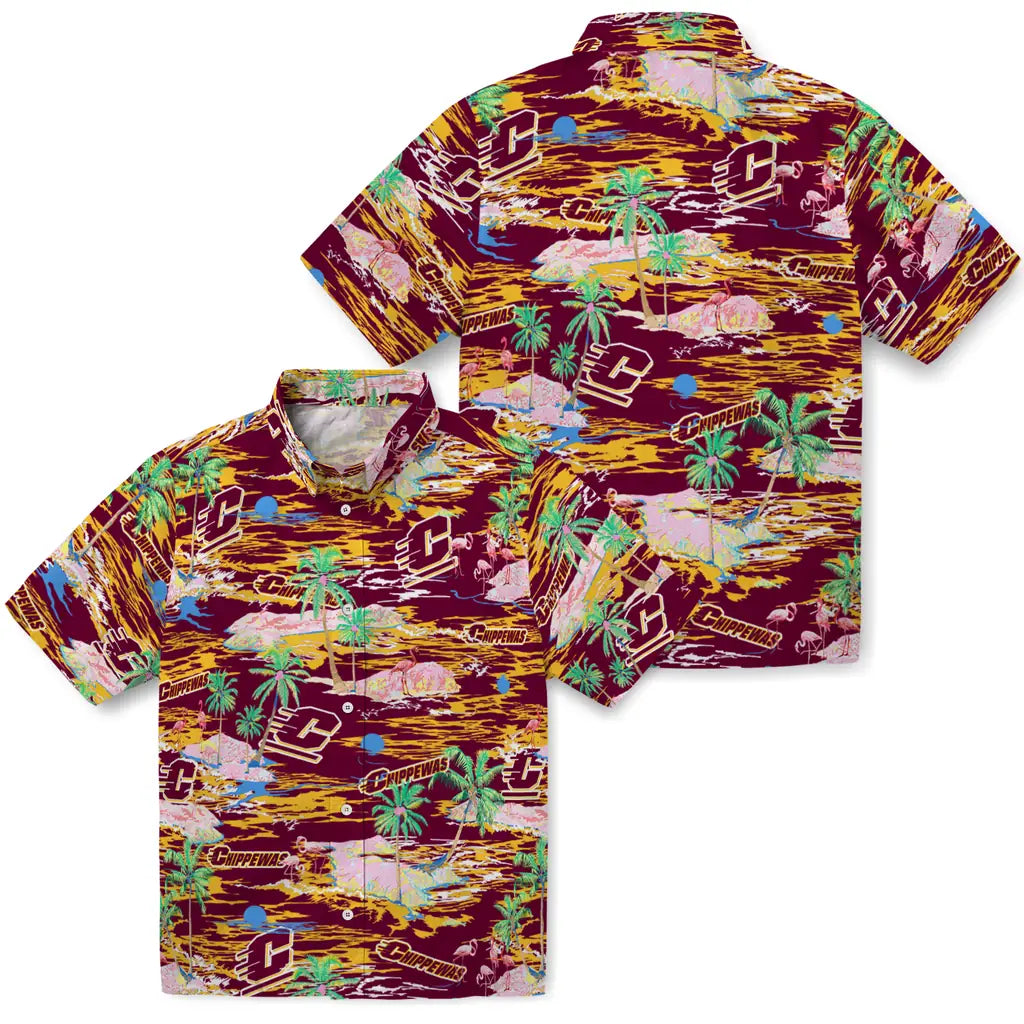 Central Michigan Chippewas Hawaiian Shirt - Hawaii Island | Moonbestprint