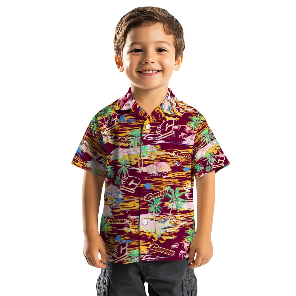 Central Michigan Chippewas Hawaiian Shirt - Hawaii Island | Moonbestprint