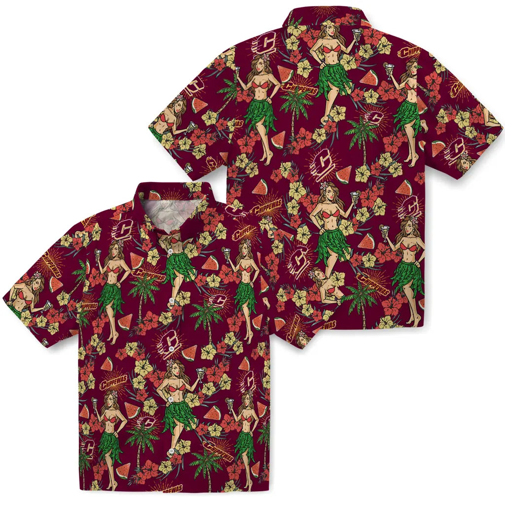 Central Michigan Chippewas Hawaiian Shirt - Hawaiian Girls Design | Moonbestprint