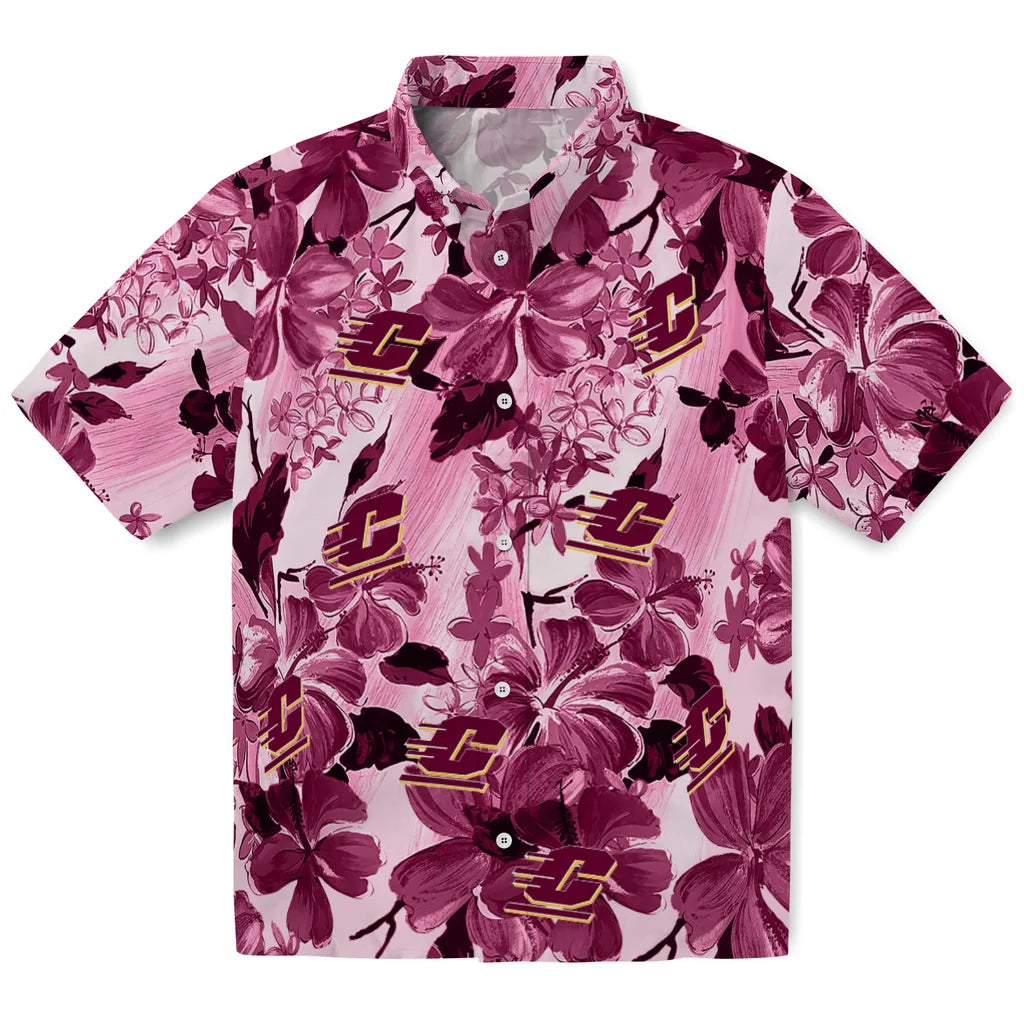 Central Michigan Chippewas Hawaiian Shirt - Hibiscus Arrangement | Moonbestprint