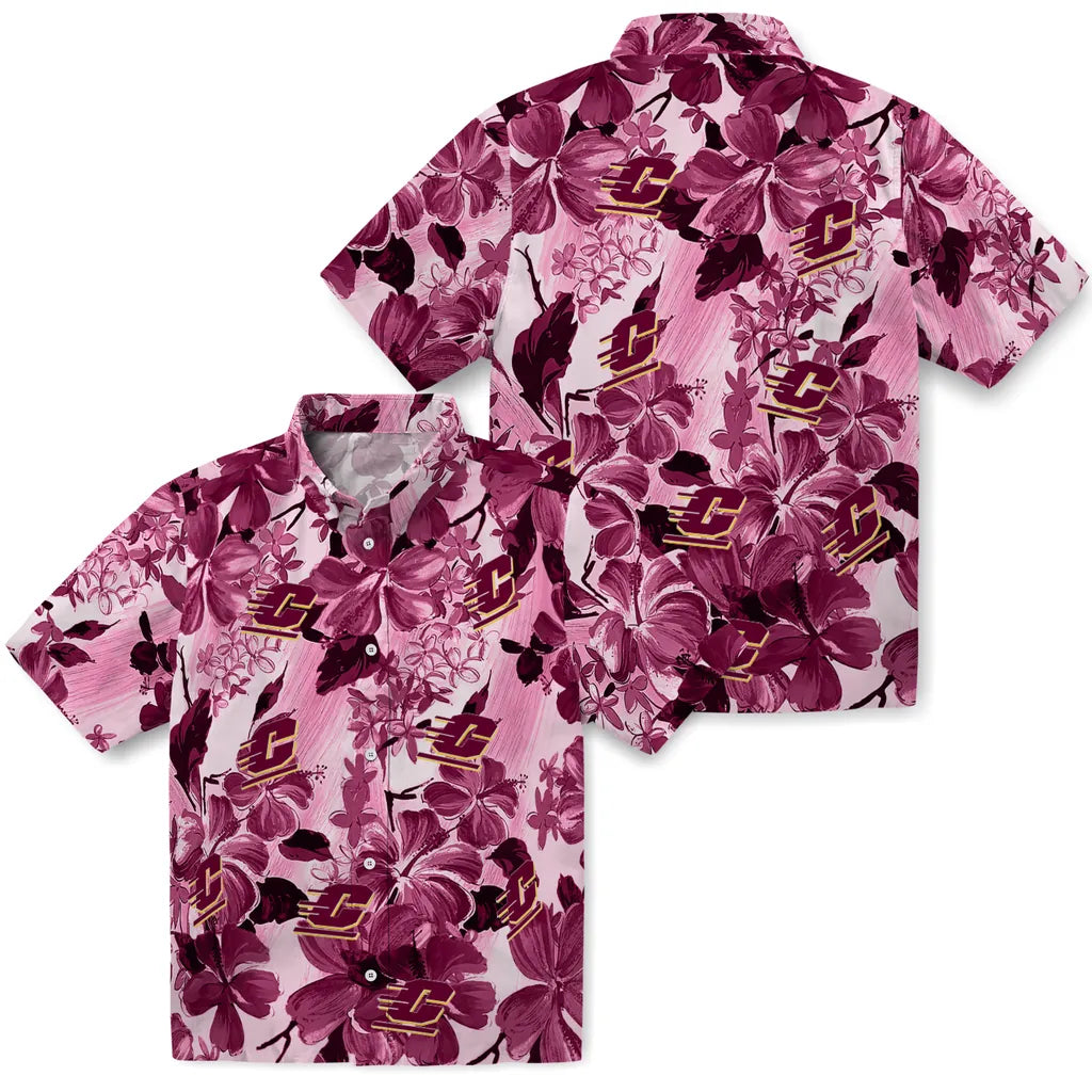 Central Michigan Chippewas Hawaiian Shirt - Hibiscus Arrangement | Moonbestprint
