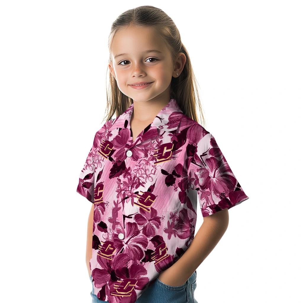 Central Michigan Chippewas Hawaiian Shirt - Hibiscus Arrangement | Moonbestprint