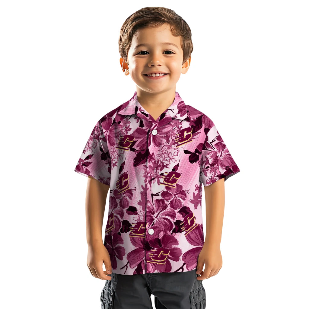 Central Michigan Chippewas Hawaiian Shirt - Hibiscus Arrangement | Moonbestprint