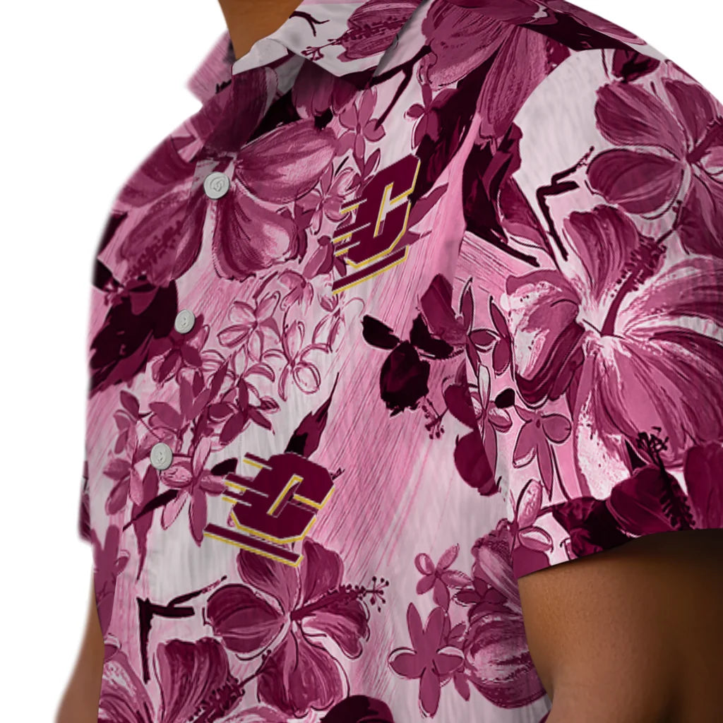 Central Michigan Chippewas Hawaiian Shirt - Hibiscus Arrangement | Moonbestprint