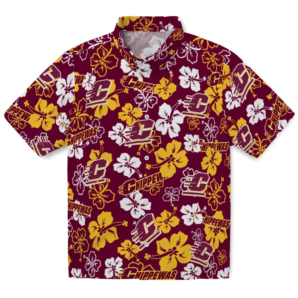 Central Michigan Chippewas Hibiscus Bloom Hawaiian Shirt – Moonbestprint