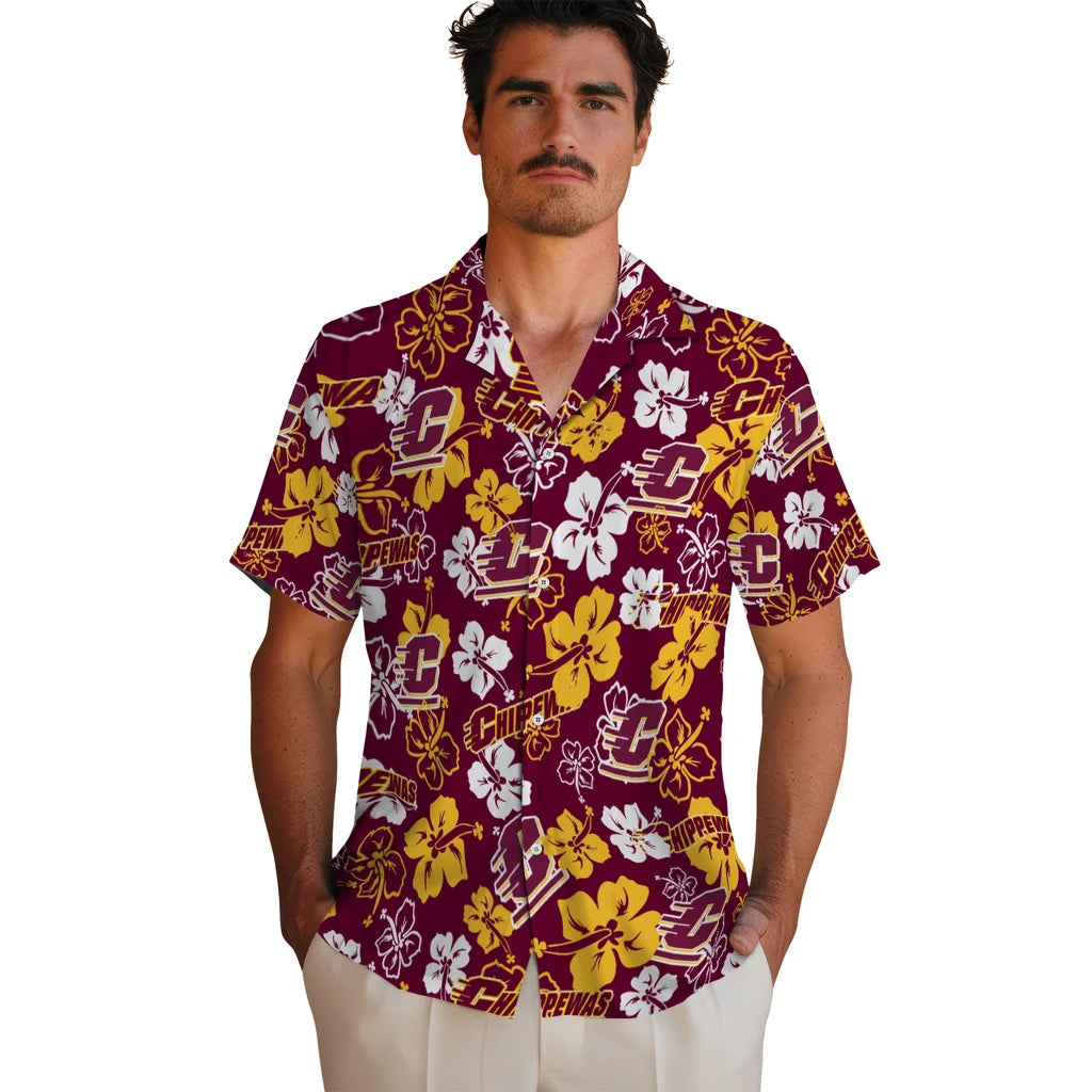 Central Michigan Chippewas Hibiscus Bloom Hawaiian Shirt – Moonbestprint