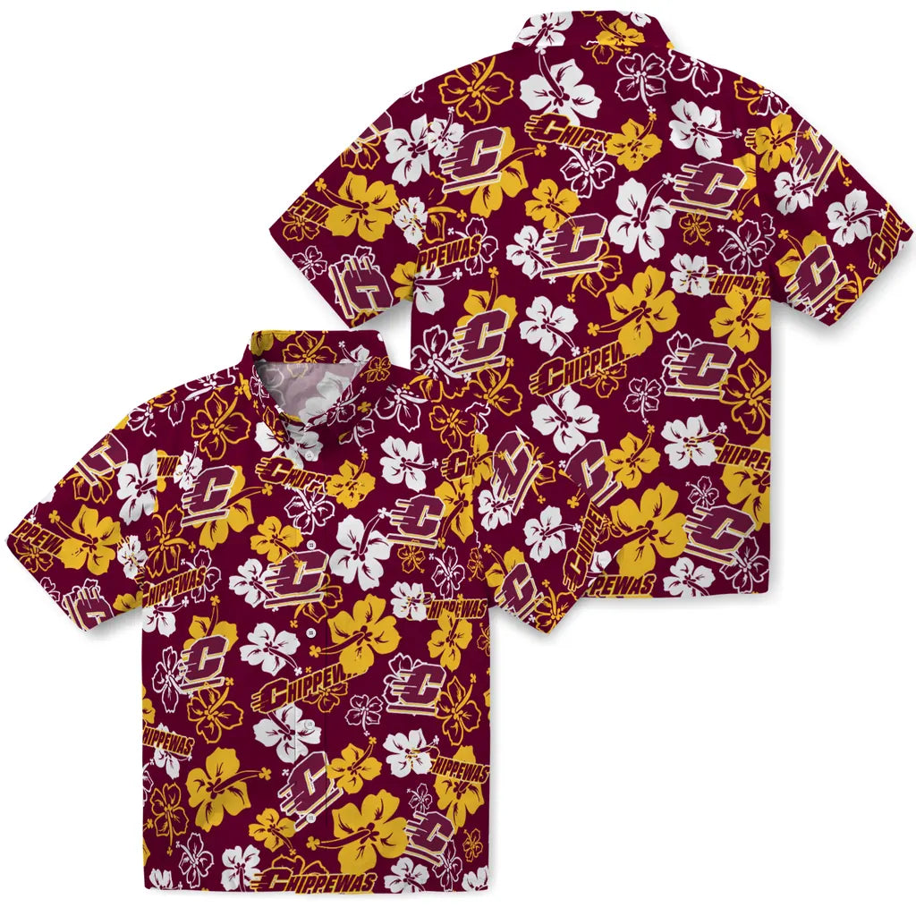 Central Michigan Chippewas Hibiscus Bloom Hawaiian Shirt – Moonbestprint