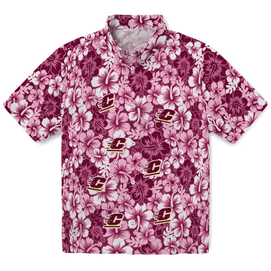 Central Michigan Chippewas Hawaiian Shirt - Hibiscus Blooms | Moonbestprint
