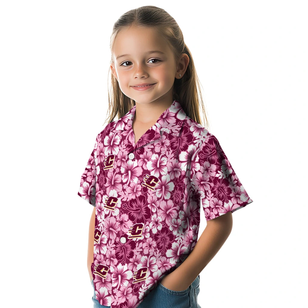 Central Michigan Chippewas Hawaiian Shirt - Hibiscus Blooms | Moonbestprint