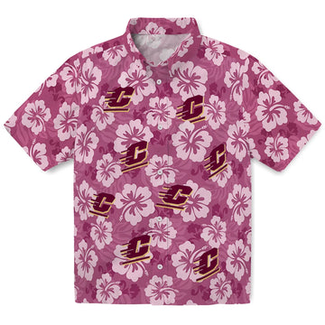 Central Michigan Chippewas Hawaiian Shirt - Hibiscus Cluster | Moonbestprint