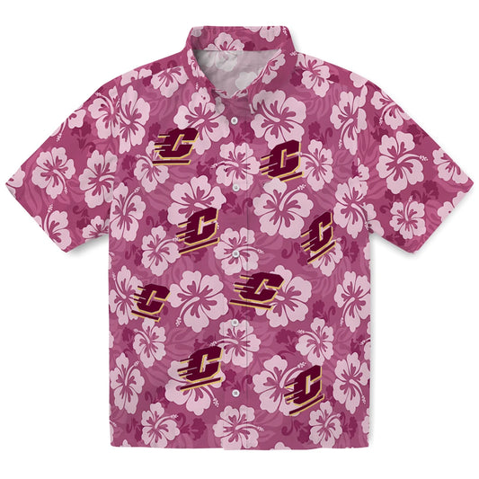Central Michigan Chippewas Hawaiian Shirt - Hibiscus Cluster | Moonbestprint