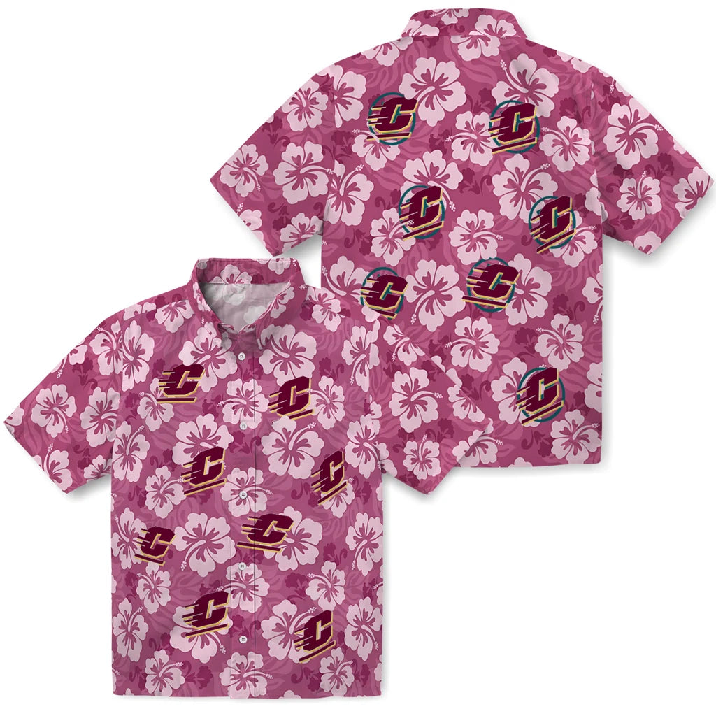 Central Michigan Chippewas Hawaiian Shirt - Hibiscus Cluster | Moonbestprint
