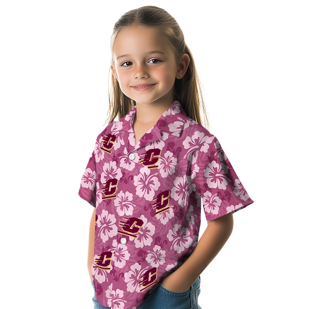 Central Michigan Chippewas Hawaiian Shirt - Hibiscus Cluster | Moonbestprint