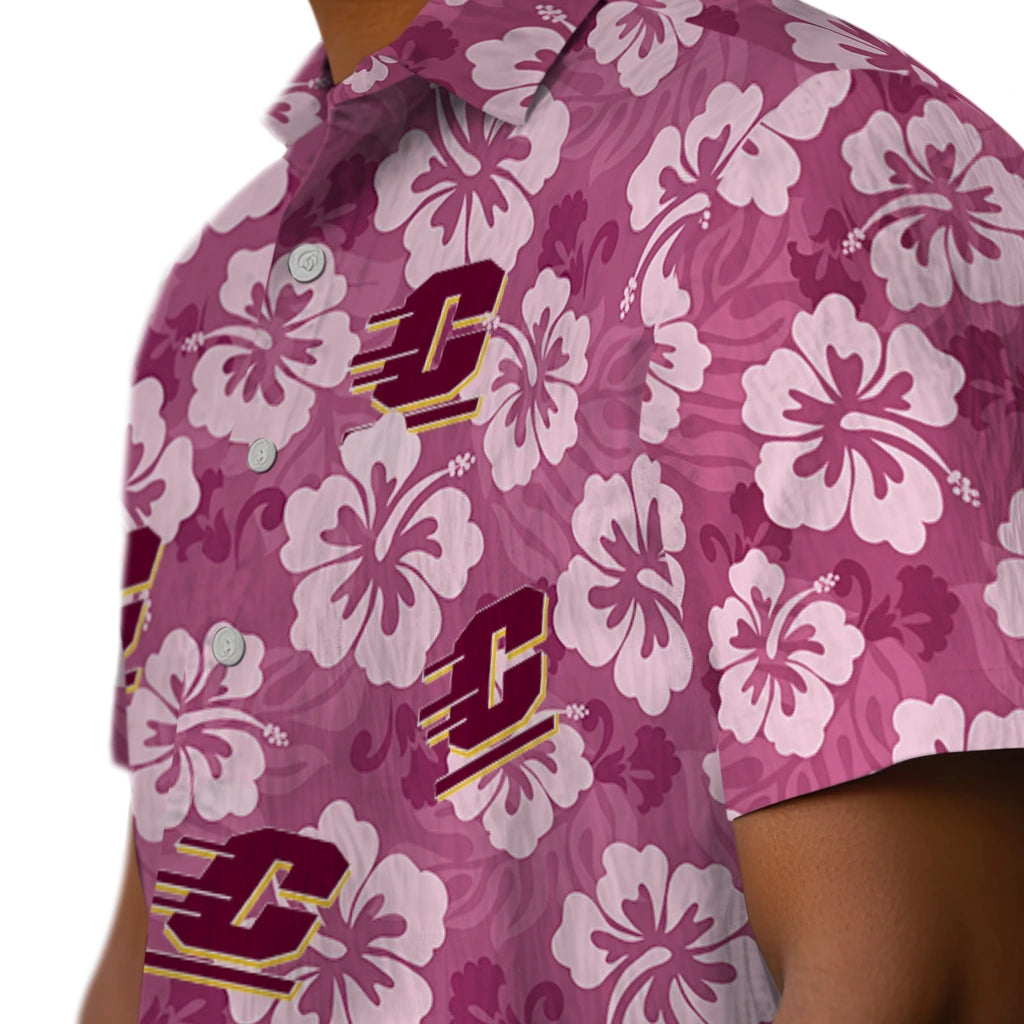 Central Michigan Chippewas Hawaiian Shirt - Hibiscus Cluster | Moonbestprint